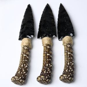 كريتال طبيعي أسود سبج نحت يدوي يدوي بالجملة شفاء كريستال حرفة ديكور منزلي - Product Image 1