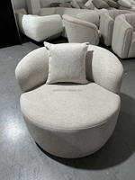 Fauteuil confortable et minimaliste pour salon, chaise de salle à manger blanche en bouclette, fauteuil moderne de luxe nordique