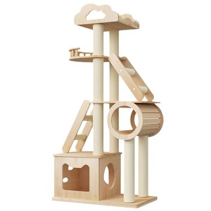 חלל קטן ריצוף מוצק עץ מלא satree sisal מיטה מחמד scatchingpost מוגבהט מוגבהונות משוטט - Product Image 5