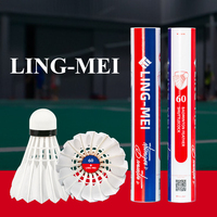 Volant de badminton LING-MEI 60 en plumes d'oie haute tension - Volants robustes - Vitesse 76 77 78