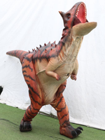 Costume de dinosaure Carnotaurus réaliste et personnalisable, avec structure métallique légère, pour intérieur/extérieur, jardin, maison, école, aire de jeux