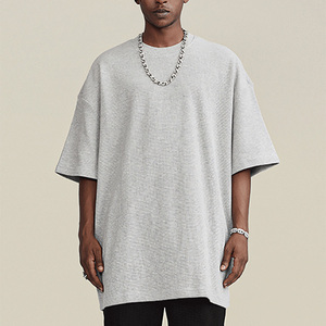 T-shirt Oversize 100% Coton Épais 260 g/m² Grammage Lourd Écologique Anti-Boulochage Noir Basique Épaules Tombantes Grande Taille Vente en Gros - Product Image 2