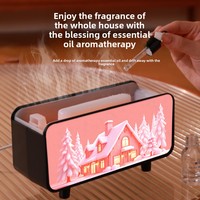 Diffuseur d'arômes et humidificateur silencieux à flamme de cheminée simulée, pulvérisateur de parfum automatique pour la maison et la chambre