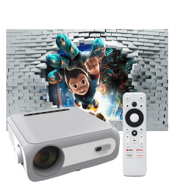 MECOOL KPONE Mini 3D Android TV Stick 250 Lumens Portable Flying Projector Netflix 1080P 4K HIFI Stereo Pocketable Outdoor LED