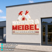 Enseigne LED rétroéclairée personnalisée noire pour façade de magasin moderne et signalétique de bâtiment, fournisseur de lettres halo murales en pierre calcaire