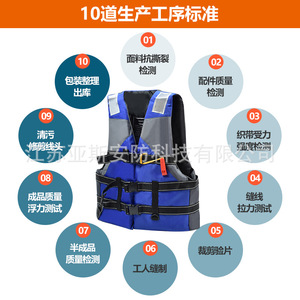 เสื้อชูชีพสำหรับผู้ใหญ่ยามาฮ่า 75n ผ้าอ็อกซ์ฟอร์ดสะท้อนแสงสำหรับการล่องแก่ง ตกปลา กู้ภัย ว่ายน้ำ - Product Image 2