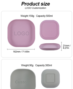 Assiette pour bébé Vaisselle en silicone Ensemble d'assiettes pour tasse pour bébé Nom <span class=keywords><strong>personnalisé</strong></span> Ensemble d'alimentation pour enfants - Product Image 4