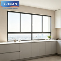 Ventana Corredera de Aleación de Aluminio Personalizada, Horizontal, con Doble Vidrio Aislante, Mosquitera, Insonorizada, Aislamiento Térmico, para Baño y Hotel