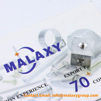 MALAXY Écrous de cube de connexion de bloc à six côtés en acier inoxydable poli Connecteur d'angle en aluminium Connecteur d'extrusion d'aluminium de cube