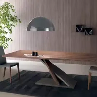 Table à manger en bois massif au design classique moderne, mobilier de salle à manger, table de restaurant