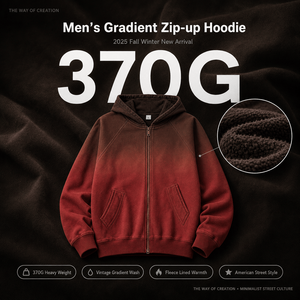 Heavyweight <b>Fleece</b> Zip Hoodie Men Vintage Washed Gradient Oversized Streetwear Plush <b>Lined</b> Hooded <b>Jacket</b> Custom OEM Supplier - Product Image 3