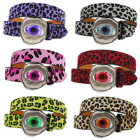 Ceinture pour femme JULUN, ceinture personnalisée, ceinture à imprimé léopard, boucle œil de diable, fausse fourrure multicolore, style punk Y2K, accessoire de taille pour tenues