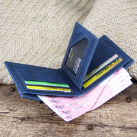 Dompet kulit PU pria, ksimple pendek kasual sederhana gaya grosir