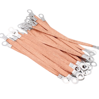 Fil de mise à la terre tressé en cuivre personnalisé avec cosses 4m ㎡ Bride de cuivre Fil de raccordement électrostatique