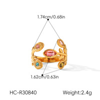 Bague ajustable tendance en acier inoxydable et titane incrustée de zircon, pour femme, à porter au quotidien