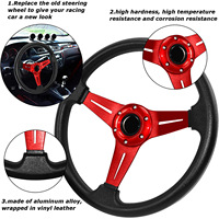 Volant de course 34,5 cm à 3 branches en PU, universel 6 boulons avec klaxon pour Sim Racing et Drift – Vente directe usine