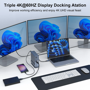 USB-C <span class=keywords><strong>Hub</strong></span> 16-in-1 USB C Docking Station kép 4K HDTV hiển thị Cổng 7 cổng USB Gigabit <span class=keywords><strong>Ethernet</strong></span> 100W PD âm thanh SD TF Đầu Đọc Thẻ - Product Image 6