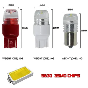 闪光灯 7443 W21/5 W 汽车灯泡后雾灯尾信号 3 SMD LED 5630