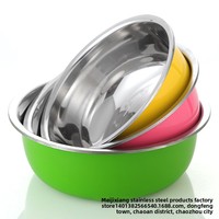 Ensemble de bols colorés de bocal d'assaisonnement à bord inversé en acier inoxydable épaissi du fabricant Yolecen-trois ou cinq pièces