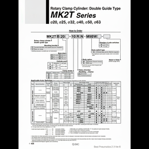 กระบอกลมแบบหมุน MK2TG50-20R ชิ้นส่วนนิวเมติก SMC - Product Image 1