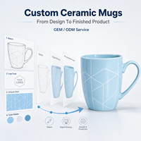 Lot de tasses à café en céramique Bone China 11 oz blanches pour sublimation, boîte cadeau, qualité alimentaire, anti-fuite, OEM/ODM pour la promotion de marques