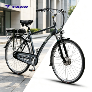 Vélo électrique TXED pratique pour les trajets urbains, avec 7 vitesses, frein à roue avant et arrière, assistance au pédalage, autonomie <span class=keywords><strong>de</strong></span> 60 km, pour les déplacements quotidiens des adultes. - Product Image 1