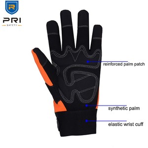 Guantes de Trabajo de Seguridad Transpirables de Tamaño Completo PRI, Nudillos de Neopreno, Cintas Reflectantes, Bajo MOQ, Guantes de Trabajo Mecánicos - Product Image 3