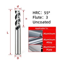 Fraise à queue 3F en carbure HRC55 pour aluminium, fraises en acier au tungstène, outils CNC D12-20 100L 150L 200L, fraise à queue pour aluminium