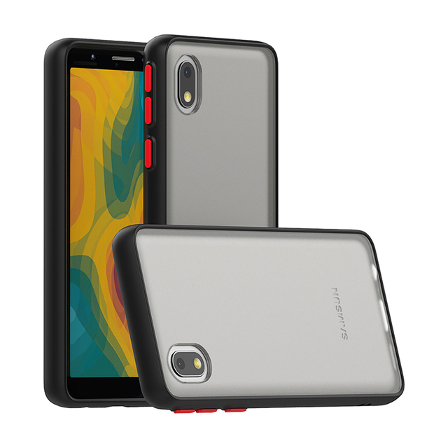 For SAMSUNG A01 CORE M01 CORE Double Matte Acrylic Translucent Back Cover Tpu Edge Cell Phone case