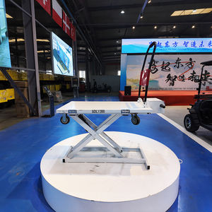 Troli listrik portabel empat roda gunting pengangkat hidrolik truk Flatbed penanganan On-Board untuk penggunaan pantai OEM dapat disesuaikan - Product Image 2