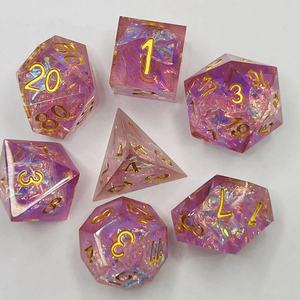 <span class=keywords><strong>Dungeons</strong></span> & Dragons Dnd D&D 7 pièces par jeu, dés en résine à coins vifs avec papier coloré pour jeux de rôle - Product Image 6