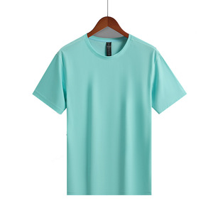 Men's Quick Dry Ice Silk Short Sleeve T-Shirt White Solid Color Summer Sports Custom Made - Product Image 5