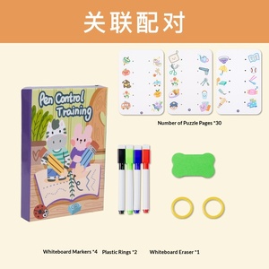 Livre d'entraînement <span class=keywords><strong>à</strong></span> la maîtrise du stylo Montessori pour la maternelle, cartes postales de peinture éducatives, lignes simples, graffiti effaçables - Product Image 2