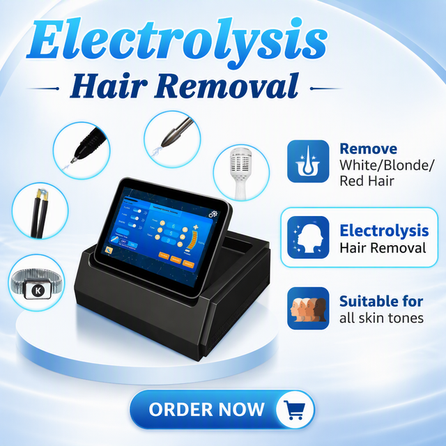 Desktop ABS Microcurrent Needles 13.26MHZ Permanent Hair Removal Thermolysis Red Vein & White Hair Removal Electrolysis Machine