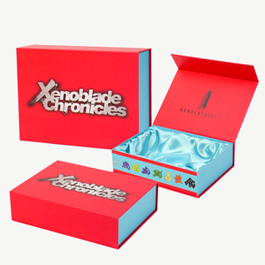 Custom Recyclable Red Book Shaped Paper <b>Box</b> Folding Packaging Rigid <b>Magnetic</b> Gift Boxes With Silk - Product Image 2
