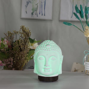 Buddha Head Aroma <b>Diffuser</b> <b>Ceramic</b> Humidifier With Led Light 0.5L Ultrasonic Silent For Home Office Decor - Product Image 1