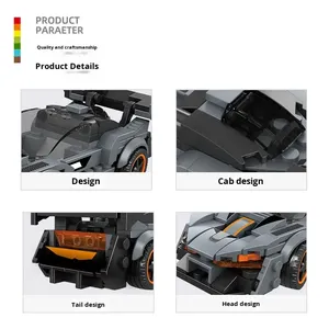 Racing Bricks Classic Super Sports Car Building <b>Blocks</b> Kit for Adults & Kids Boys & Girls <b>Plastic</b> - Product Image 4