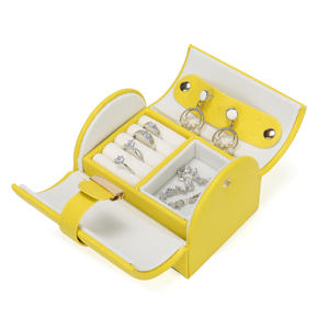 Оптовая Продажа с фабрики шкатулка для ювелирных изделий искусственная кожа розовый ящик для хранения ювелирных изделий емкость трехслойный ящик для хранения - Product Image 3