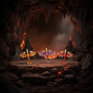 HB544 จี้รูปปีกมังกรเคลือบน้ำมันหลากสีสแตนเลสสตีลขายดีรุ่นใหม่ เครื่องประดับจี้สร้อยคอทอง 18k ดีไซน์สร้างสรรค์ อุปกรณ์ DIY - Product Image 6