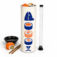 Article Viral TK : Tube à Sushi en Carton Stratifié Qualité Alimentaire, Impression Personnalisée, pour Restaurant Omakase, Vente en Gros, OEM, Boîte Cylindrique en Papier, Coffret Cadeau