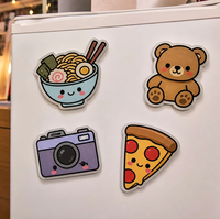Aimant de réfrigérateur personnalisé en acrylique, motif baleine mignonne de dessin animé Kawaii, découpé à 3 mm, avec support magnétique noir, vente en gros en vrac