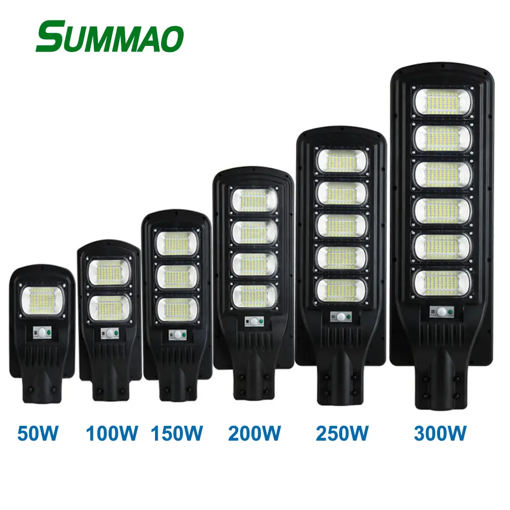 50W 100W 150W 200W 250W 300W Tích Hợp Tất Cả Trong Một Năng Lượng Mặt Trời Led Street Light Led Yard Ánh Sáng Thiết Kế Mới Nhà Máy Bán Hàng Trực Tiếp