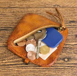 Stylish Custom Leather Coin Zipper Pouch Case Baffalo <b>Small</b> Mini Triangle Pyramid Square Trapezoid Fashion Tied <b>Purse</b> - Product Image 1