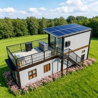 Rumah Kontainer Dua Lantai dengan Tangga Ruang Kantor Mini Modular
