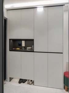 Modern Custom Solid Wood Waterproof <b>Shoe</b> Cabinet with Seat for Living Room Hotel Apartment or Entryway <b>Wall</b> Home Furniture - Product Image 3