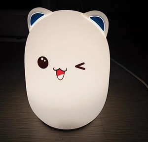 Lámpara Nocturna LED de Oso de Dibujos Animados Recargable, Regalo Especial, Cargador USB, Lámpara de Silicona Suave para Dormitorio Infantil, Tamaño Pequeño - Product Image 2