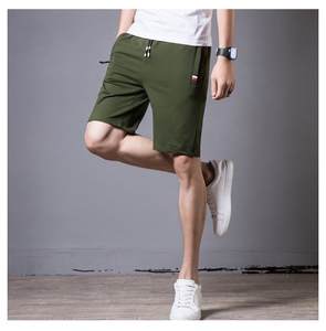 2022 New Arrival Custom Men's Workout Stretch <b>Shorts</b> Elastic Waist <b>Zipper</b> Pockets Breathable Woven Casual Style OEM Wholesale - Product Image 2