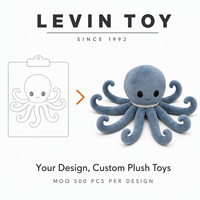 Peluche pieuvre à tentacules enroulés, structure de bras personnalisée, douce, pour le développement, vente en gros, fabricant OEM pour les grandes marques de jouets mondiales