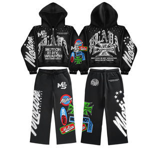 Conjunto Deportivo Casual para Hombre, Diseño Estampado, 2 Piezas, en Oferta, para Invierno - Product Image 1