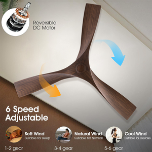 Nhà máy bán buôn bán hàng trực tiếp hiện đại 52 "ABS 3-Blade DC động cơ quạt trần với điều khiển từ xa - Product Image 2